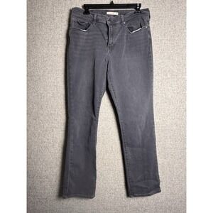 Levis Jeans Mid Rise Skinny Gray Stretch Denim Dark Wash Slim Fit 12